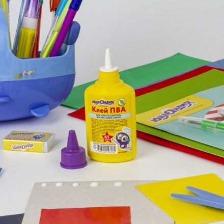 Клей ПВА ЮНЛАНДИЯ (бумага, картон, дерево), 65 г, 227380 Клей ПВА ЮНЛАНДИЯ (бумага, картон, дерево), 65 г, 227380