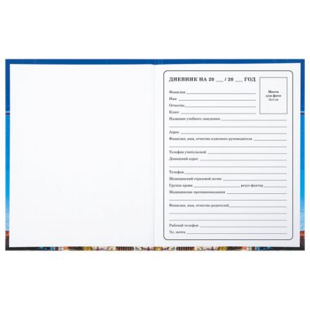 Дневник 1-4 класс 48 л., твердый, BRAUBERG, глянцевая ламинация, с подсказом, "Российский", 106832