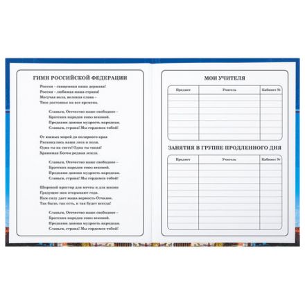 Дневник 1-4 класс 48 л., твердый, BRAUBERG, глянцевая ламинация, с подсказом, "Российский", 106832