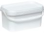 Ведро 2л. прямоугольное, с белой крышкой, с ручкой пластик  белый