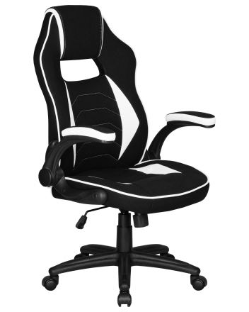 Кресло игровое DOBRIN RICK, черно-белая ткань