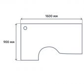 Стол MON_Дублин криволинейный левый 1600х900х750 ДБ06.31 Акация лорка31