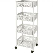 Этажерка PR_Keeplex Light на колесах 4-х секцион. белое облако