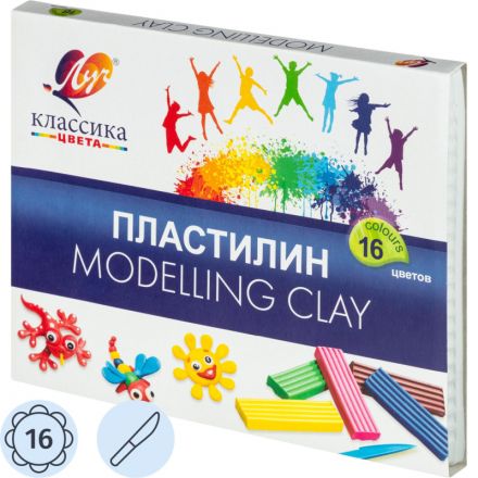 Пластилин Луч Классика 16 цв. в коррексе, арт.20С 1329-08