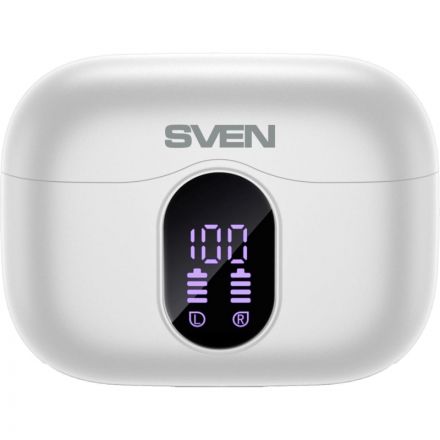 Наушники Sven E-310B, белый, Bluetooth, TWS, ANC, ENC