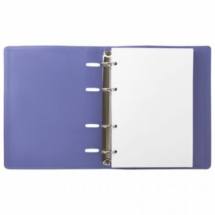 Тетрадь на кольцах А5 (180х220 мм), 120 листов, под кожу, клетка, BRAUBERG "Joy", фиолетовый/светло-фиолетовый, 129989