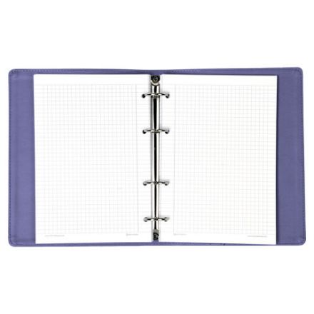 Тетрадь на кольцах А5 (180х220 мм), 120 листов, под кожу, клетка, BRAUBERG "Joy", фиолетовый/светло-фиолетовый, 129989