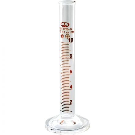 Цилиндр 1-10-2 с нос. и стеклян. основанием 10004308, 12шт/уп