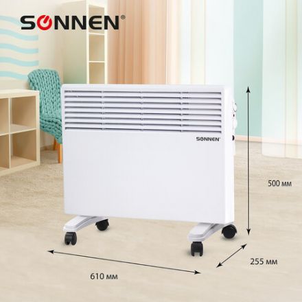 Обогреватель-конвектор SONNEN X-1500, 1500 Вт, напольная/настенная установка, белый, 453495 Обогреватель-конвектор SONNEN X-1500, 1500 Вт, напольная/настенная установка, белый, 453495