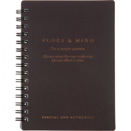 Блокнот BS, 102х142мм, 80л., клетка,  спираль. Flora, черный, N4253