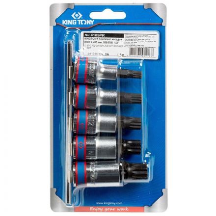 Набор  насадок 1/2, Spline, М8-М16, 5 предметов KING TONY