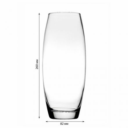 Ваза для цветов, овальная, высота 260 мм, стекло, PASABAHCE "ФЛОРА", фирменная подарочная упаковка, 43966