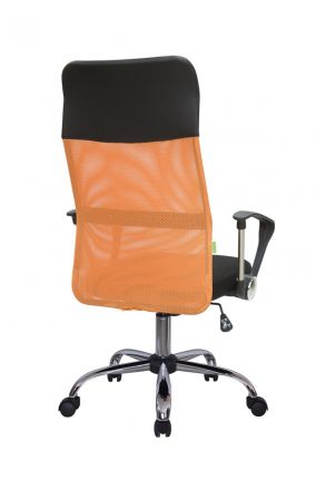 Кресло Smart RCH 8074 Чёрная ткань/Оранжевая сетка (DW-05)