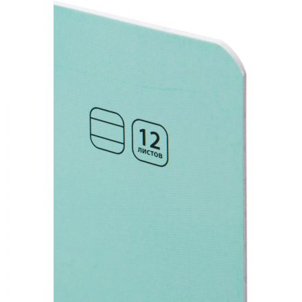 Тетрадь школьная А5,12 л. линия, скреп. Пастель Бирюзовый, 82148
