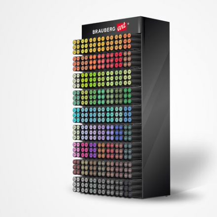 Дисплей настольный для размещения маркеров для скетчинга BRAUBERG ART, 63 ячейки, 378 маркеров (в комплект не входят), 504908 Дисплей настольный для размещения маркеров для скетчинга BRAUBERG ART, 63 ячейки, 378 маркеров (в комплект не входят), 504908