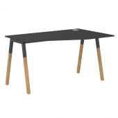 Стол FCT 1367(R) Черный графит/Черный графит-Бук 1380х670х733 FORTA Стол FCT 1367(R) Черный графит/Черный графит-Бук 1380х670х733 FORTA