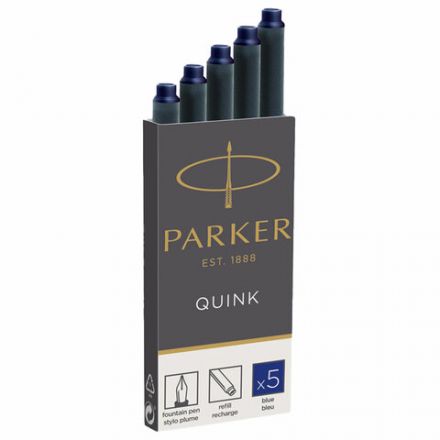 Картриджи чернильные PARKER "Cartridge Quink", КОМПЛЕКТ 5 штук, блистер, синие, 1950403 Картриджи чернильные PARKER "Cartridge Quink", КОМПЛЕКТ 5 штук, блистер, синие, 1950403