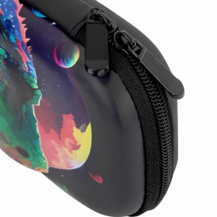 Пенал ЮНЛАНДИЯ, 1 отделение, 1 откидная планка, карман, EVA покрытие soft-touch, 22х10х5 см, "Galaxy Dino", 273188