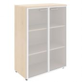 Шкаф со стеклянными дверьми в алюминевой рамке с топом WMC 85.7 Бук Тиара 856х432х1184 WAVE Шкаф со стеклянными дверьми в алюминевой рамке с топом WMC 85.7 Бук Тиара 856х432х1184 WAVE