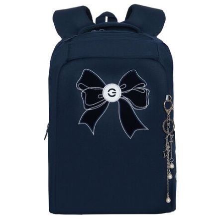 Рюкзак GRIZZLY школьный, анатомическая спинка, 2 отделения, для девочек, "VELVET BOW", 39х26х17 см, RG-566-5/2 Рюкзак GRIZZLY школьный, анатомическая спинка, 2 отделения, для девочек, "VELVET BOW", 39х26х17 см, RG-566-5/2