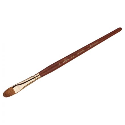 Кисть художественная колонок Гамма "Классика", плоскоовальная №14 Кисть художественная колонок Гамма "Классика", плоскоовальная №14