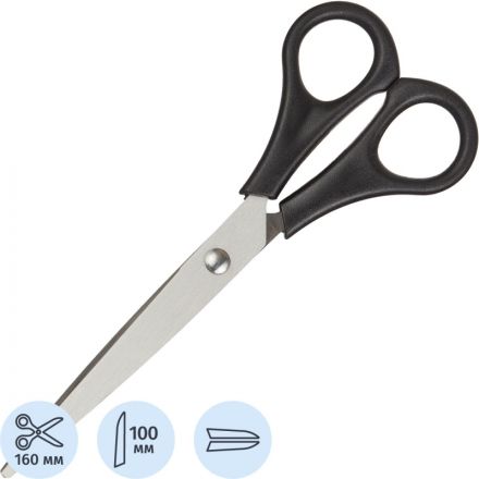 Ножницы Attache Economy 160 мм с пластик симметричными ручками,черный Ножницы Attache Economy 160 мм с пластик симметричными ручками,черный