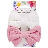 Заколки для волос НАБОР 2 шт., 10х6,5 см, зажим, с бантиком, розовый, белый, MONTE VITA (МОНТЕ ВИТА), 457110 Заколки для волос НАБОР 2 шт., 10х6,5 см, зажим, с бантиком, розовый, белый, MONTE VITA (МОНТЕ ВИТА), 457110
