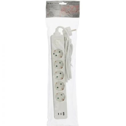 Сетевой фильтр BigTech CD5-1,4WU (5р/1,4м/USB-C/USB-A/16А/3680Вт белый)