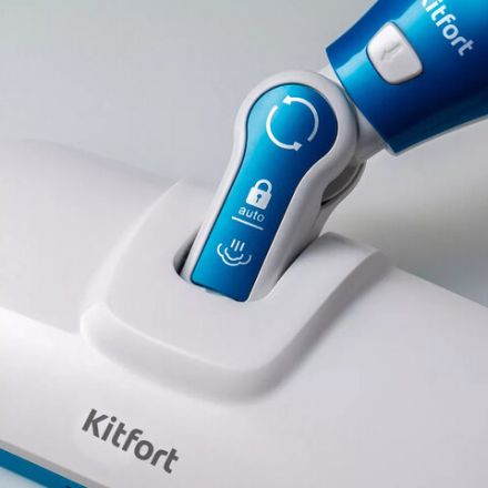 Паровая швабра KITFORT KT-1005-1, 1500 Вт, 1 бар, объем 0,35 л, 2 в 1, 5 насадок, голубая, КТ-1005-1