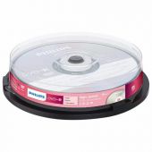 Диск DVD-R PHILIPS, 4,7 Гб, 16x, Cake Box (упаковка на шпиле), КОМПЛЕКТ 10 шт., DM4S6B10F/97