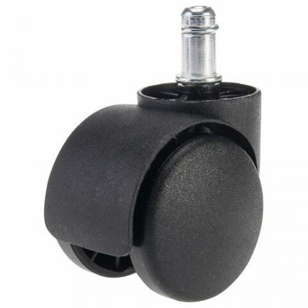 Колеса (ролики) для кресла, пластиковые, КОМПЛЕКТ 5 шт., шток d 11 мм, черные, в пакете, WBZ (ВБЗ), 533082