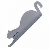 Линейка пластик 10 см ЮНЛАНДИЯ "КОШКА", фигурная, тонированная прозрачная, европодвес, 210730