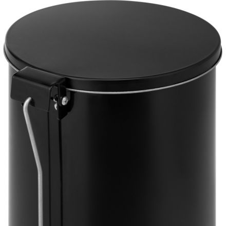 Ведро для мусора с педалью 10 л оцинкованная сталь черное (20х31 см)