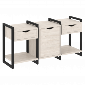 Loft Тумба на регулируемых опорах наборная. Вариант №6 VR.L-TN-6.O Денвер светлый/Чёрный металл 1440*460*719 Loft Тумба на регулируемых опорах наборная. Вариант №6 VR.L-TN-6.O Денвер светлый/Чёрный металл 1440*460*719