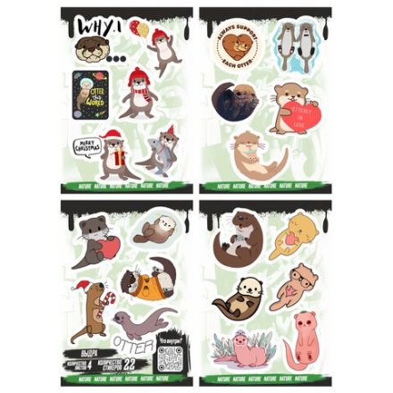 Наклейки виниловые, 20-22 шт., 4 листа, А6, "КАВАЙНЫЕ ДИЗАЙНЫ", АССОРТИ, NALEPKING