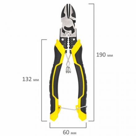 Бокорезы многофункциональные 10 в 1, 190 мм, CR-V – хромванадиевая сталь, ГРАНДМАСТЕР, SC-190, 671256