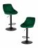 Набор 2 шт Стул барный DOBRIN LOGAN BLACK, зеленый велюр (MJ9-88)