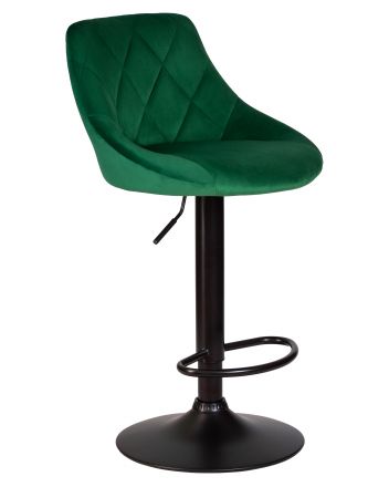 Набор 2 шт Стул барный DOBRIN LOGAN BLACK, зеленый велюр (MJ9-88)