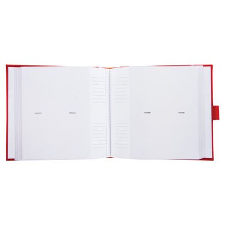 Фотоальбом BRAUBERG на 200 фото 10х15 см, под кожу, бумажные страницы, бокс, красный, 391193