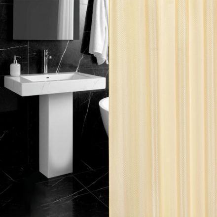 Шторка для ванной ПОЛИЭСТЕР, 180х180 см, кольца в комплекте, ЗОЛОТОЙ БРИЛЛИАНТ, PRIMILA (ПРИМИЛА), 700089