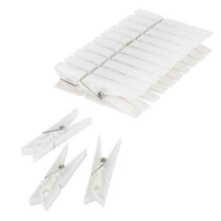 Прищепки бельевые 7,8 см, КОМПЛЕКТ 10 штук, пластик, белые, PRIMILA (ПРИМИЛА) ORIGINAL, 700512