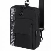 Сумка на плечо HEIKKI TORRENT (ХЕЙКИ) с карманом, "Anime face", черная, 25х18х3 см, 272637