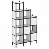 Loft Прямой стеллаж наборный VR.L-21 Белый бриллиант/Чёрный металл 1278*446*2280