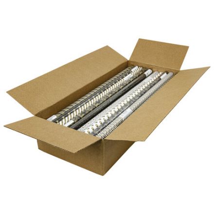 Бумага упаковочная подарочная мелованная "Golden pattern", 70x100 см, 10 дизайнов ассорти, ЗОЛОТАЯ СКАЗКА, 591912