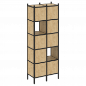 Loft Прямой стеллаж наборный VR.L-05 Тиквуд светлый/Чёрный металл 862*446*1869 Loft Прямой стеллаж наборный VR.L-05 Тиквуд светлый/Чёрный металл 862*446*1869