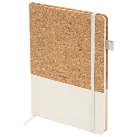 Блокнот в наборе с ручкой А5, 145х213 мм, BRAUBERG "Cork", под кожу, ЭКО обложка, 80 листов, бежевый, 116864