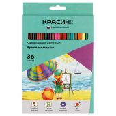 Карандаши цветные Красин "Яркие моменты", 36цв., шестигран., заточен., картон, европодвес Карандаши цветные Красин "Яркие моменты", 36цв., шестигран., заточен., картон, европодвес
