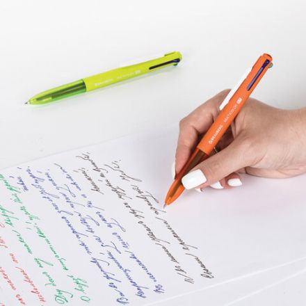 Ручка многоцветная шариковая автоматическая BRAUBERG "MULTICOLOR", 4 ЦВЕТА, корпус ассорти, линия 0,35 мм, 143458