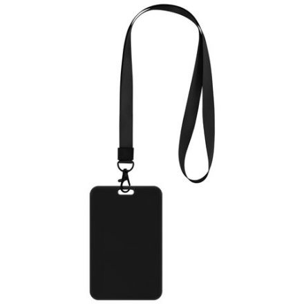 Бейдж вертикальный (85х54 мм), лента 45 см с карабином, СЛАЙДЕР, черный, BRAUBERG EXTRA, 238831