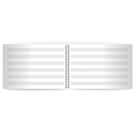 Тетрадь для нот А4, 24 л, обложка мелованный картон, горизонтальная, на гребне, BRAUBERG, "Котики", 404641